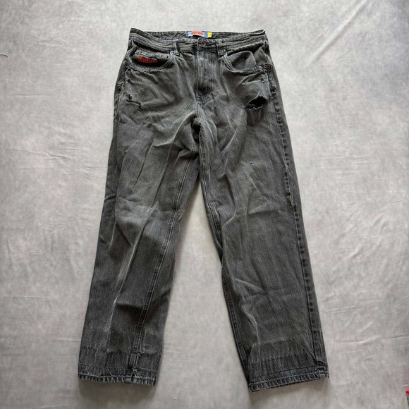 Empyre Denim - Empyre Loose Fit Skate Jeans Washed Black Distressed Denim Size 32 Wide Leg